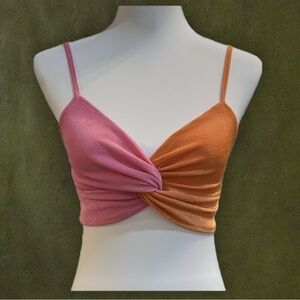 Princess Polly Emiliya Twisted Top Pink/Orange - US 2